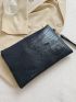 Croc Embossed Square Bag With Wristlet