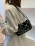 Minimalist Chain Decor Ruched Design Crossbody Bag