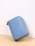 Litchi Embossed Zipper Around Card Holder