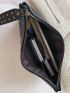 Croc Embossed Studded Decor Clutch Bag