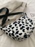 Fuzzy Cow Print Square Bag