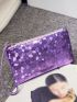 Glitter Geo Graphic Clutch Bag