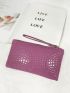 Mini Croc Embossed Clutch Bag With Wristlet