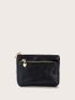 Litchi Embossed Heart Decor Small Purse