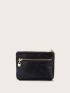 Litchi Embossed Heart Decor Small Purse