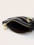 Litchi Embossed Heart Decor Small Purse
