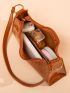 Minimalist Croc Embossed Baguette Bag