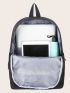 Letter Graphic Large Capacity Backpack