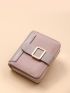 Buckle Decor Zip Small Wallet
