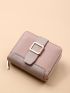Buckle Decor Zip Small Wallet