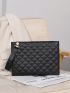 Quilted Clutch Bag With Wristlet