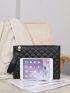 Quilted Clutch Bag With Wristlet