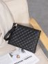 Quilted Clutch Bag With Wristlet