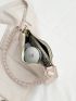 Croc Embossed Shoulder Baguette Bag