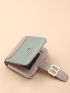 Colorblock Buckle Decor Small Wallet