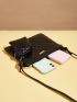 Quilted Embossed Crossbody Bag With Clutch Bag