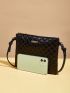 Quilted Embossed Crossbody Bag With Clutch Bag