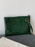 Croc Embossed Clutch Bag