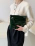 Croc Embossed Clutch Bag