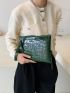 Croc Embossed Clutch Bag