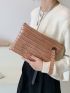 Croc Embossed Clutch Bag With Wristlet