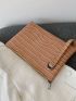 Croc Embossed Clutch Bag With Wristlet