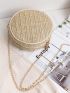 Mini Vacation Straw Chain Circle Bag