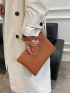 Studded Decor Croc Embossed Wristlet Bag