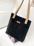 Colorblock Letter Patch Shopper Bag