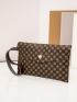 Geo Graphic Flap Clutch Bag With Wristlet