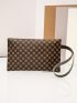 Geo Graphic Flap Clutch Bag With Wristlet
