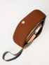 Geo Graphic Flap Clutch Bag With Wristlet
