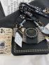 Mini Twilly Scarf Decor Embroidery Detail Flap Square Bag