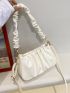 Minimalist Zip Shoulder Ruched Bag