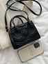 Mini Quilted Pattern Satchel Bag