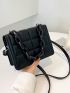 Mini Chain Decor Textured Flap Square Bag