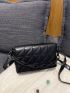 Quilted Flap Chain Decor Crossbody Bag