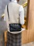 Quilted Flap Chain Decor Crossbody Bag