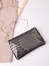 Croc Embossed Chain Clutch Bag