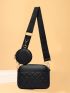 Mini Minimalist Quilted Square Bag With Coin Purse