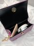 Mini Croc Embossed Flap Square Bag