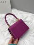 Mini Croc Embossed Flap Square Bag