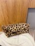 Leopard Graphic Chain Shoulder Tote Bag