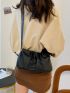 Ruched Design Crossbody Bag