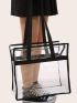 Contrast Binding Clear Tote Bag