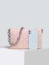 Quilted Embossed Shoulder Chain Bag