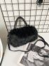 Minimalist Fuzzy Baguette Bag