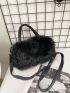 Minimalist Fuzzy Baguette Bag