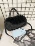 Minimalist Fuzzy Baguette Bag