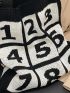 Letter Graphic Knitting Design Shopper Bag